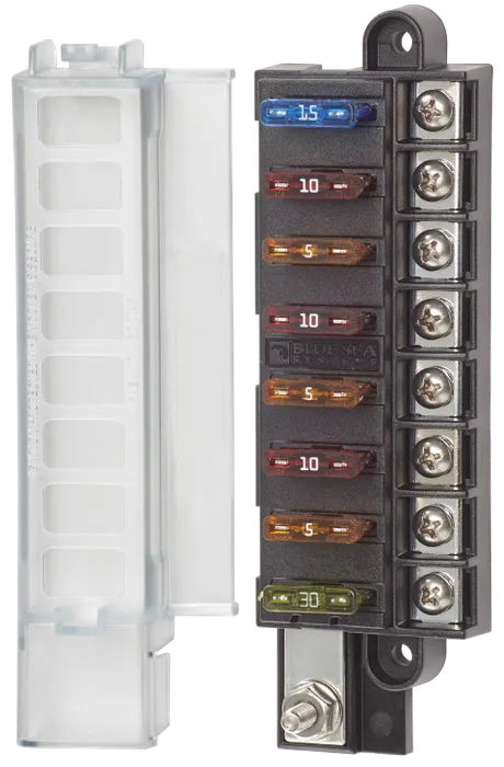 Fuse Block 8 Way Positive with Cover & Label Kit