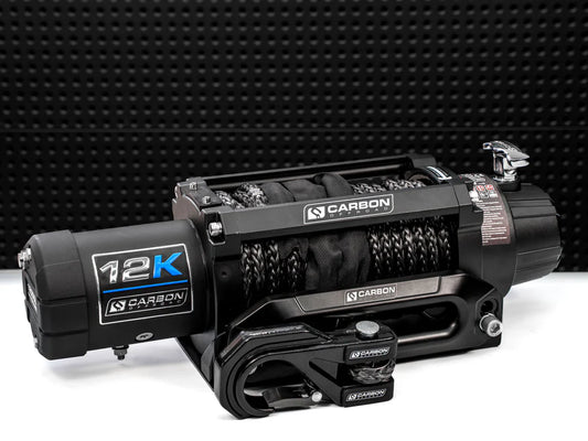 Carbon 12K - 12000lb Winch V3 with Black MegaPro Hook