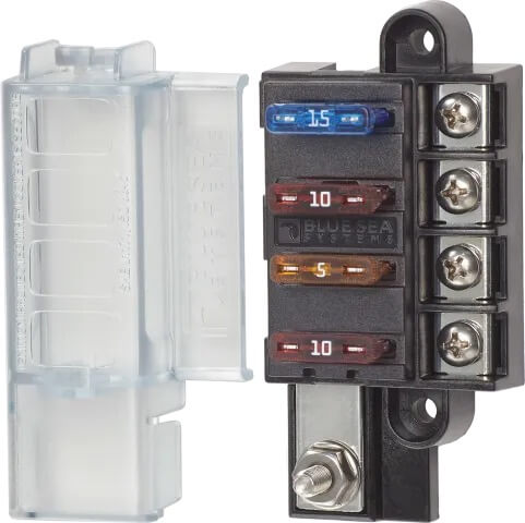 Enerdrive BS-5045B ST Blade Fuse Compact 4 Circuit & Cover